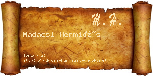 Madacsi Hermiás névjegykártya